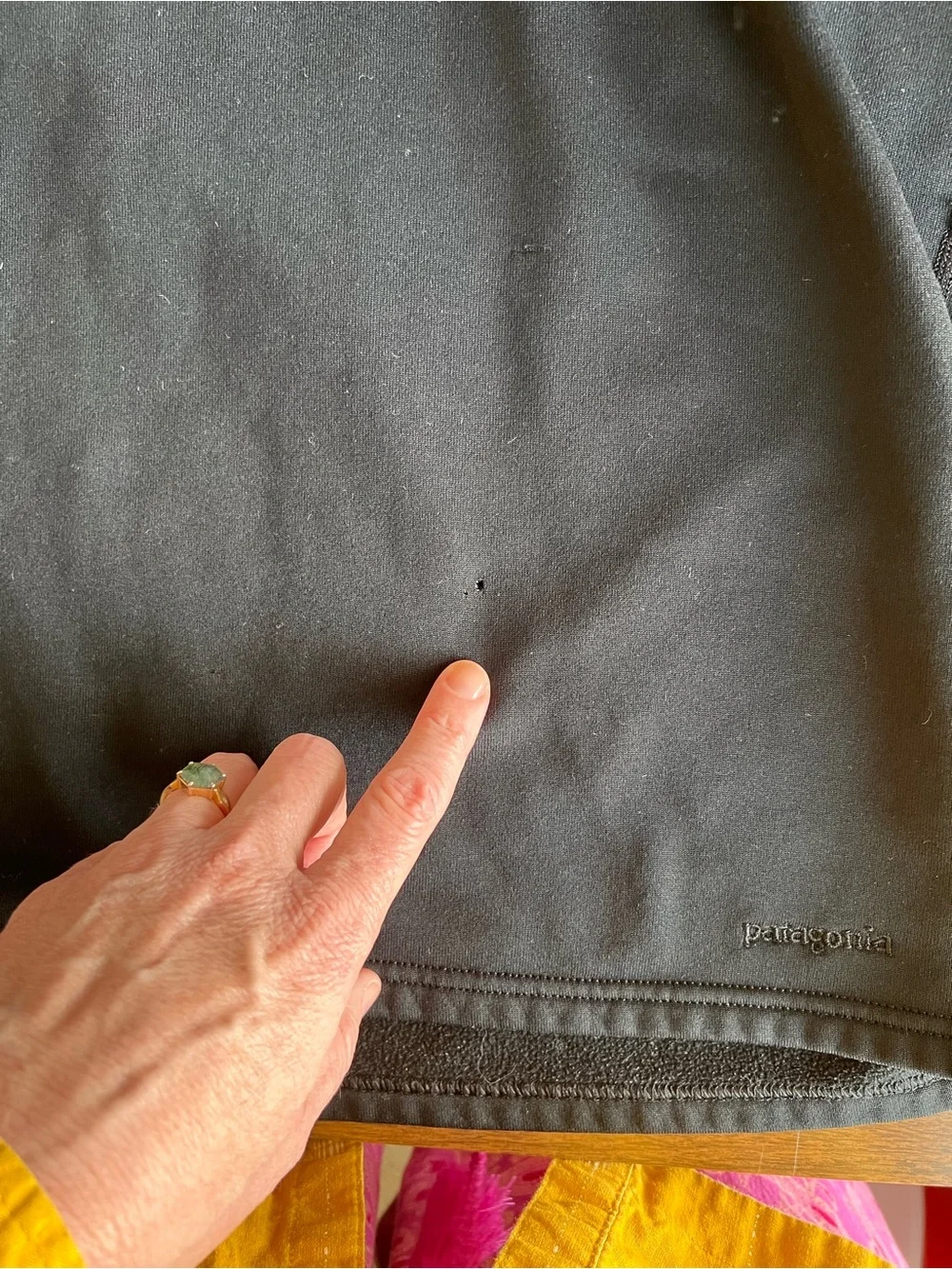VTG Patagonia R1 Polartec Power Dry Black Quarter Zip Fleece Pullover Men L READ